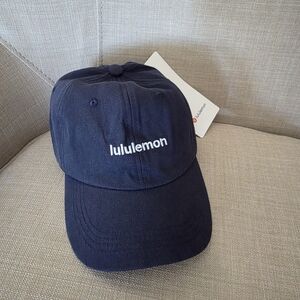 NWT Lululemon athletica Navy Blue Baseball Cap with White Logo